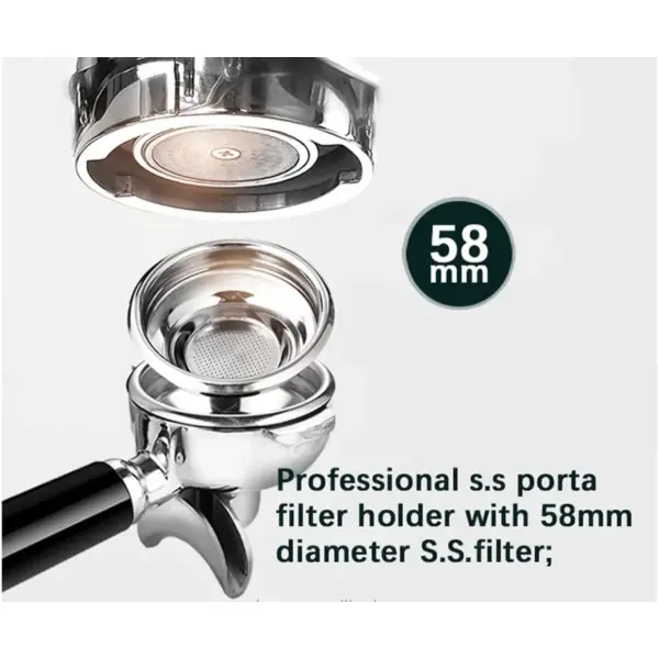 Commercial 2 Group Volumetric Espresso Machine, Stainless Steel Components, Super Heavy Duty! (Black)