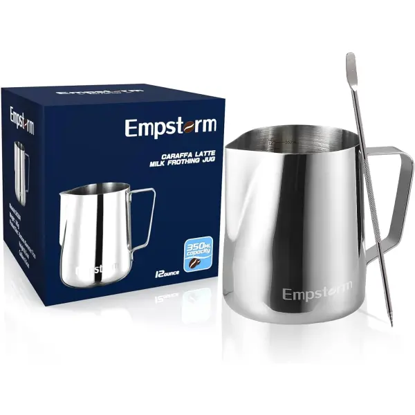 Bundle of Empstorm Espresso Machine 20 Bar, Espresso Coffee Maker with Milk Frother Steam Wand and Empstorm Milk Frothing