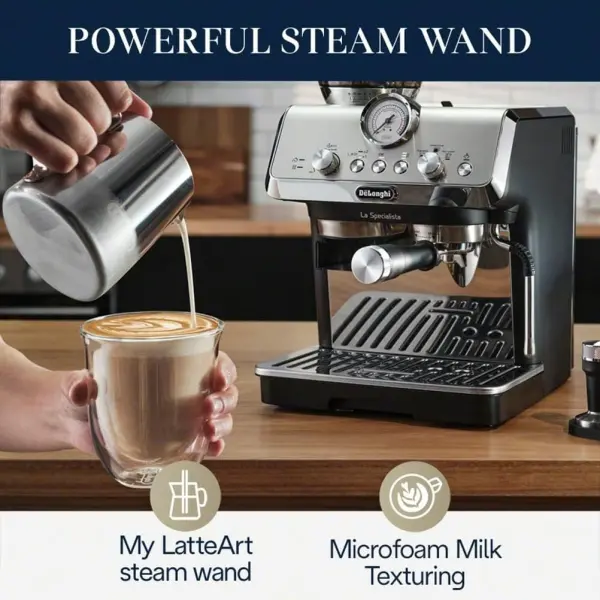 De’Longhi La Specialista Arte EC9155MB, Espresso Machine with Grinder, Bean to Cup Coffee & Cappuccino Maker with Professional