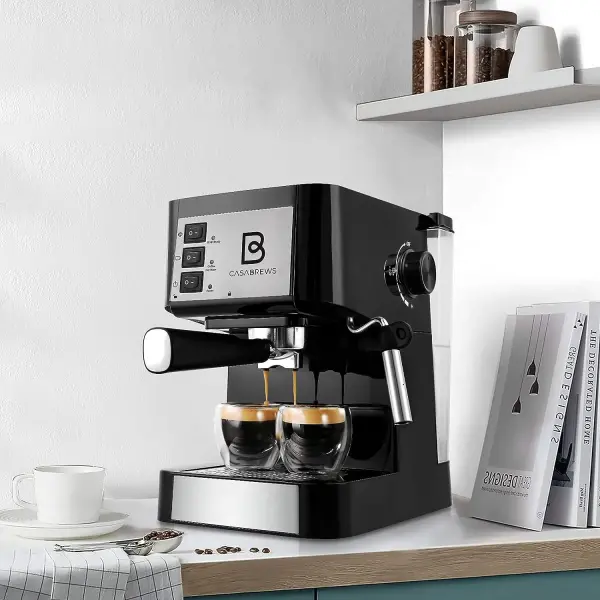 CASABREWS Espresso Machine 20 Bar, Professional Espresso Maker and Cappuccino Machine with Milk Frother Steam Wand, Compact