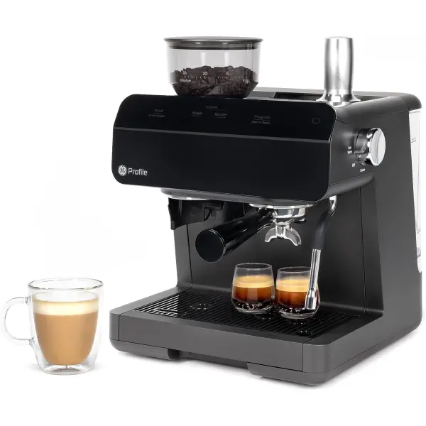 GE Profile Semi Automatic Espresso Machine + Steam Frother | Italian-Made 15 Bar Pump for Balanced Extraction | 15 Adjustable