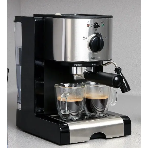 Capresso 116.04 Pump Espresso and Cappuccino Machine EC100, Black and Stainless, 46 oz