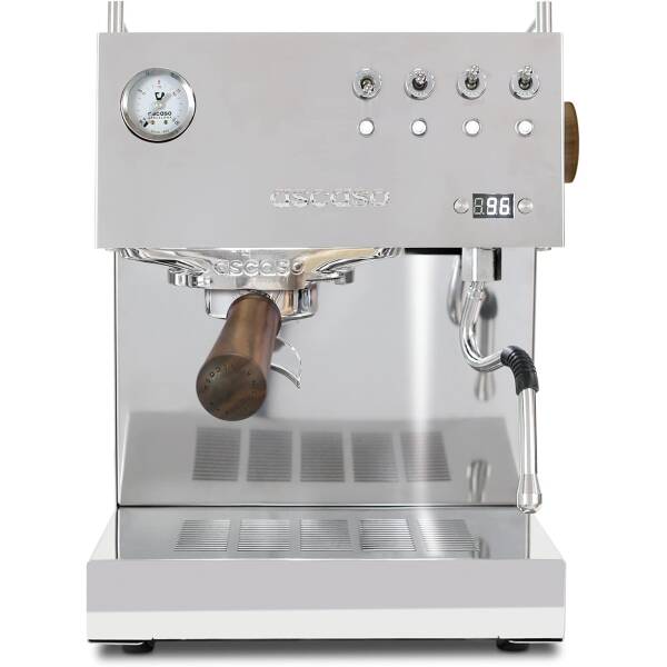 Ascaso Steel DUO PID, Programmable Espresso Machine w/Volumetric Controls, Dual Thermoblock, 120V (Stainless Steel)
