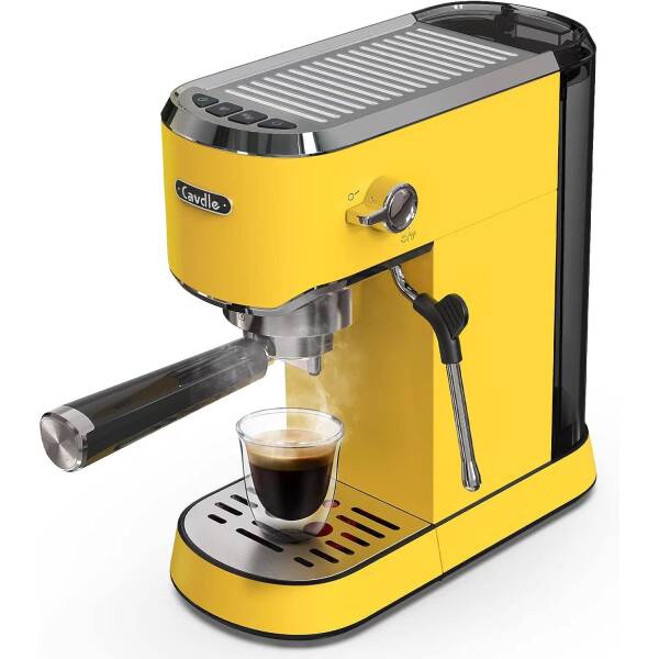 CAVDLE Espresso Machine 20 Bar, Professional Espresso Maker with Milk Frother Steam Wand, Compact Espresso Coffee Machine with