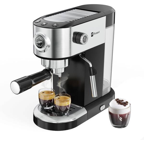 Small Espresso Machine, Frossvt 20 Bar Espresso Maker with Milk Frother/Steam Wand for Latte and Cappuccino, Compact Expresso