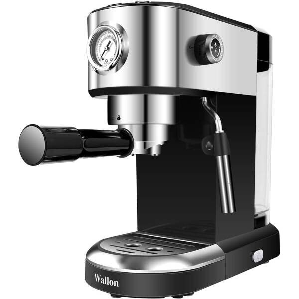 Wallon 20 Bar Espresso Machine with milk frother, Espresso, Cappuccino, Latte, Machiato Maker, For Home Barista, 1.4L Water Tank