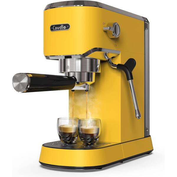 CAVDLE Espresso Machine 20 Bar, Professional Espresso Maker with Milk Frother Steam Wand, Compact Espresso Coffee Machine with