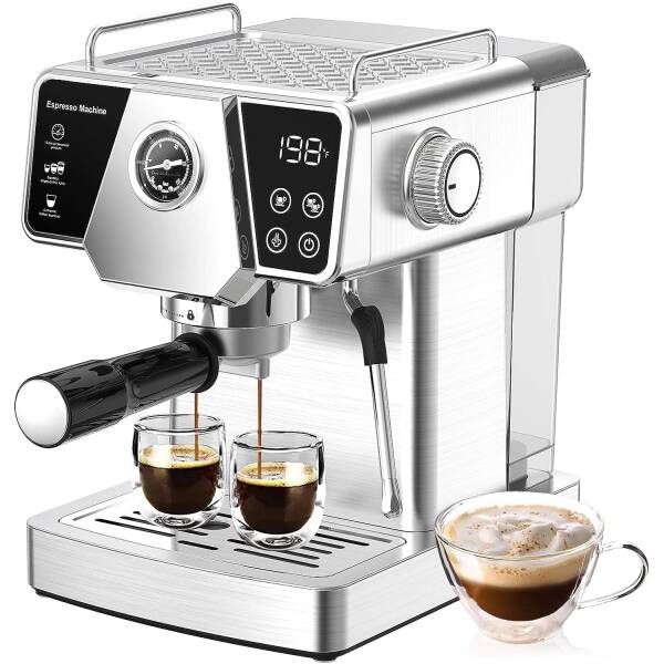 HOMOKUS Espresso Machine 20 Bar – Cappuccino Coffee Maker with Milk Frother Steam Wand for Latte, Mocha, Cappuccino – Espresso
