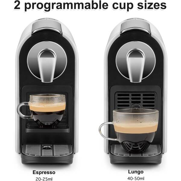 beanglass Espresso Pod Machine for Home, Compact Capsule Coffee Maker for Nespresso Original Pods, 20 Bar High Pressure Pump,