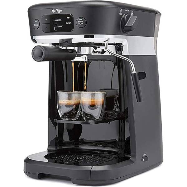 Mr. Coffee All-in-One Occasions Specialty Pods Coffee Maker, 10-Cup Thermal Carafe, and Espresso with Milk Frother and Storage