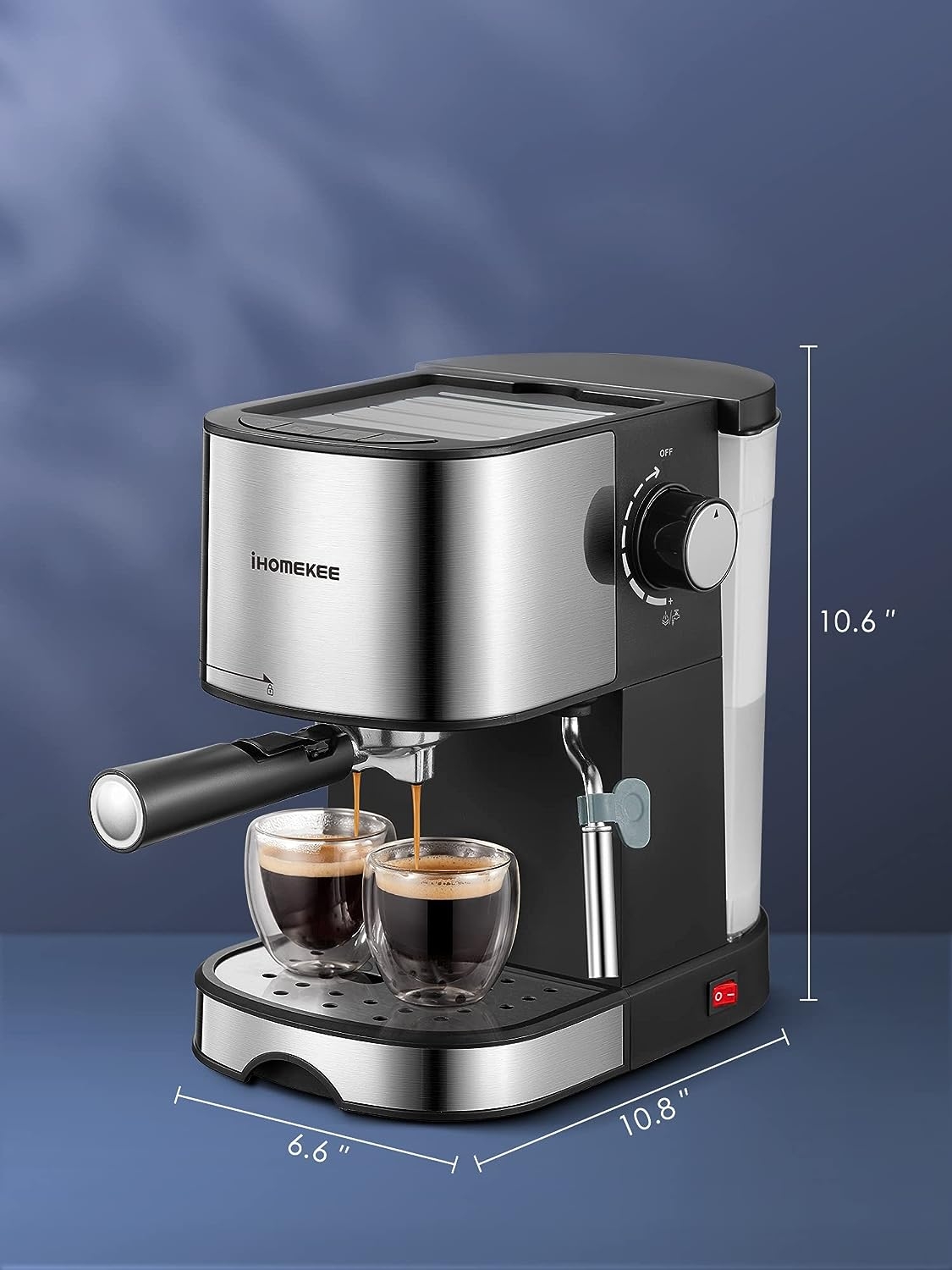 Ihomekee Espresso Machine 15 Bar Pump Pressure, Espresso and