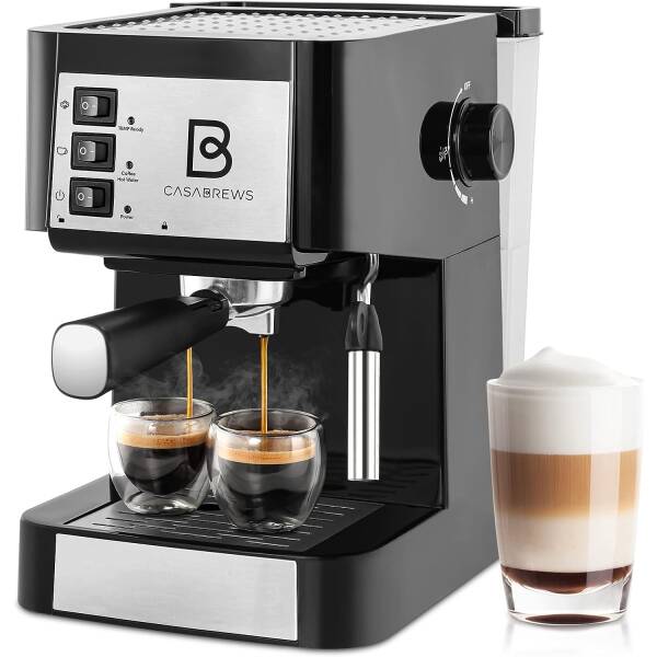 CASABREWS Espresso Machine 20 Bar, Professional Espresso Maker and Cappuccino Machine with Milk Frother Steam Wand, Compact