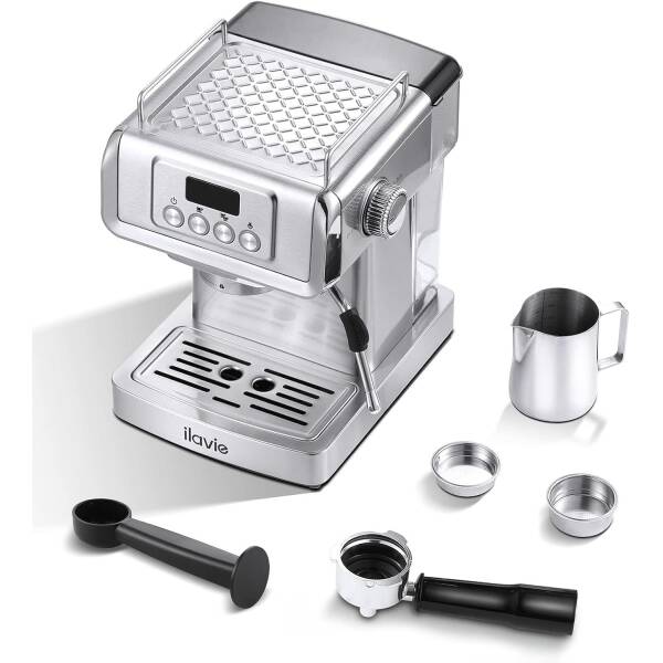 ILAVIE 20 Bar Espresso Machine, Stainless Steel Espresso Coffee Machine for Cappuccino, Latte, Espresso Maker for Home,