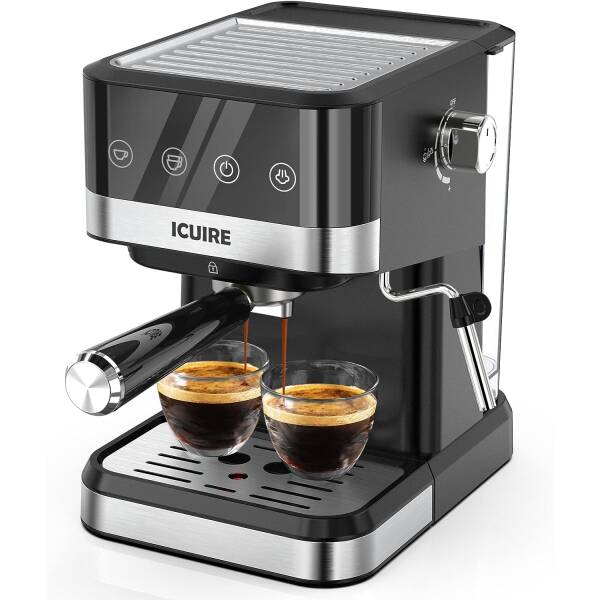 ICUIRE Espresso Machine 20 Bar Pump, Coffee and Cappuccino Latte Machine with Milk Frother, 1050W Semi-Automatic Expresso Maker