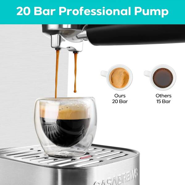 CASABREWS Espresso Machine 20 Bar, Professional Coffee Maker Cappuccino Latte Machine with Steam Milk Frother, Espresso Coffee