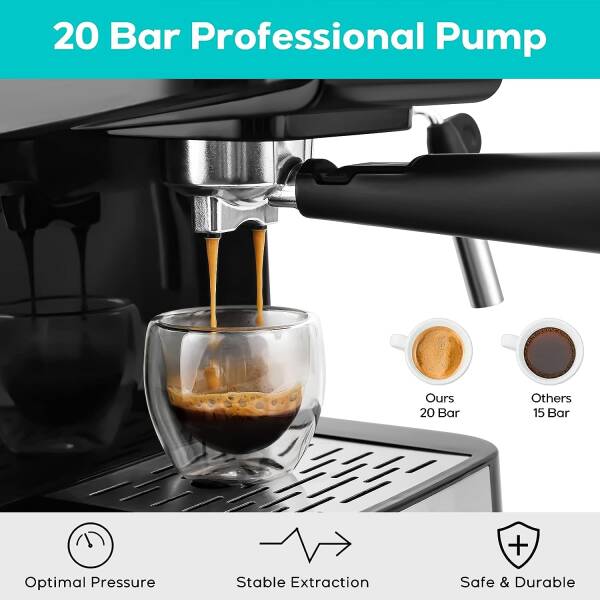 CASABREWS 20 Bar Espresso Machine, Professional Espresso Coffee Maker with Milk Frother Steam Wand, Compact Cappuccino Machine
