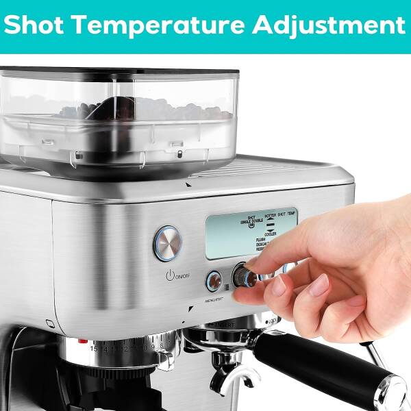 CASABREWS Espresso Machine with Grinder, 20 Bar Professional Espresso Maker with Milk Frother Steam Wand, Barista Cappuccino