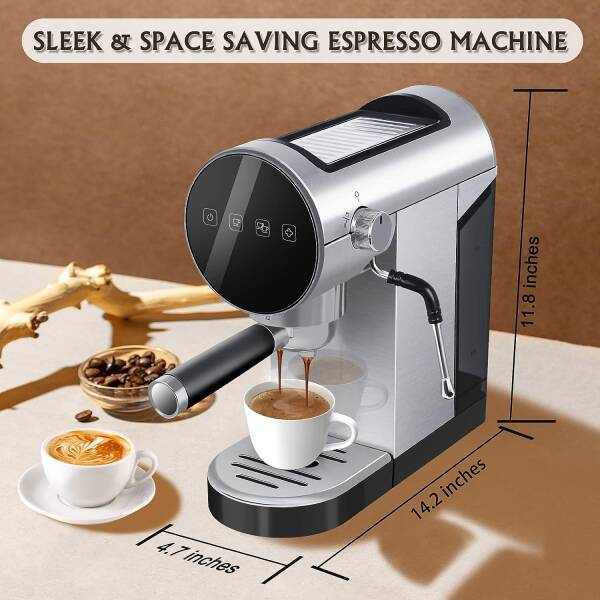 skyehomo Espresso Machine, 20 Bar Espresso Coffee Maker with Milk Frother Steamer, Espresso and Cappuccino latte Maker, Espresso