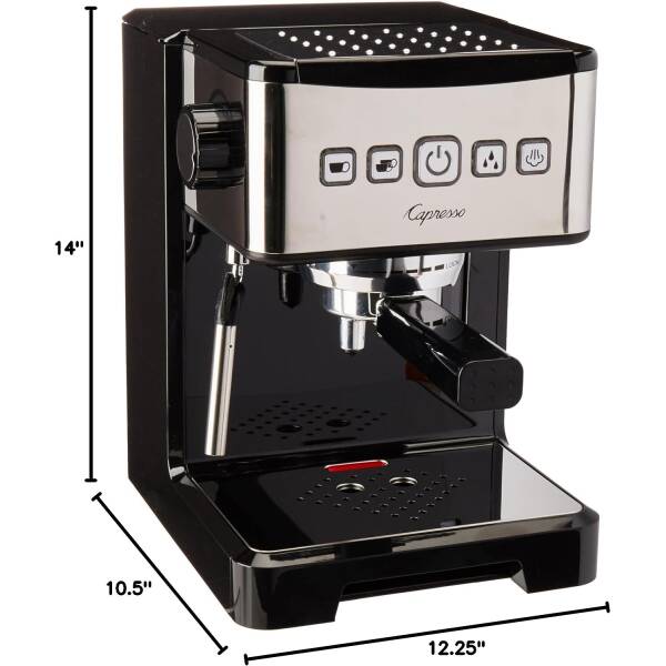 Capresso 124.01 Ultima Pro Programmable Pump Espresso Machine, Black/Stainless Steel