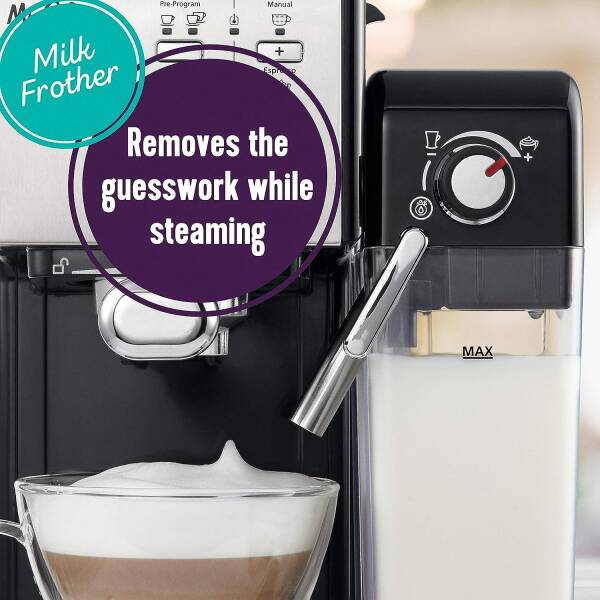 Mr. Coffee Espresso and Cappuccino Machine, Programmable Coffee Maker with Automatic Milk Frother and 19-Bar Pump, Stainless