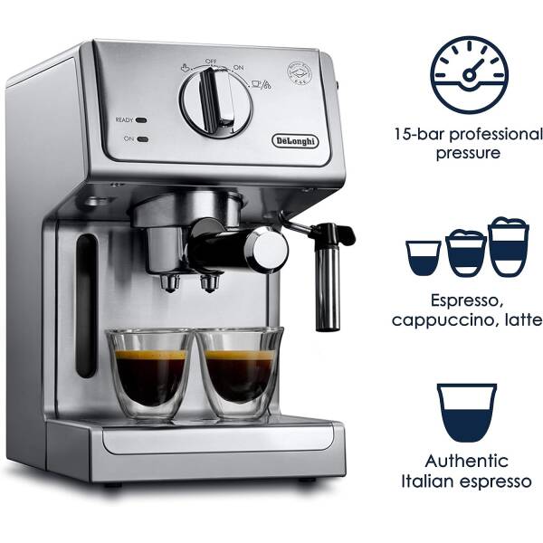 De’Longhi ECP3620 15 Bar Espresso Cappuccino Machine, Silver