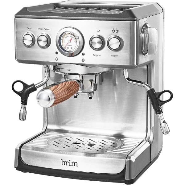brim 19 Bar Espresso Machine, Fast Heating Cappuccino, Americano, Latte and Espresso Maker, Milk Steamer and Frother, Removable
