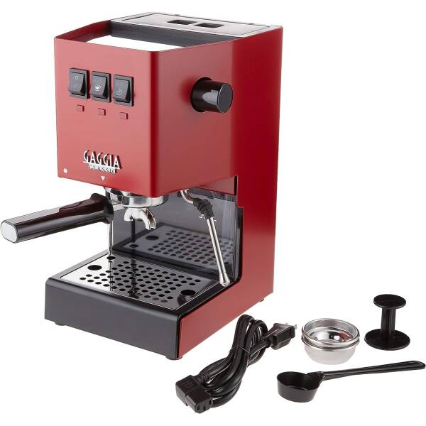 Gaggia RI9380/47 Classic Pro Espresso Machine,1.3liters, Cherry Red