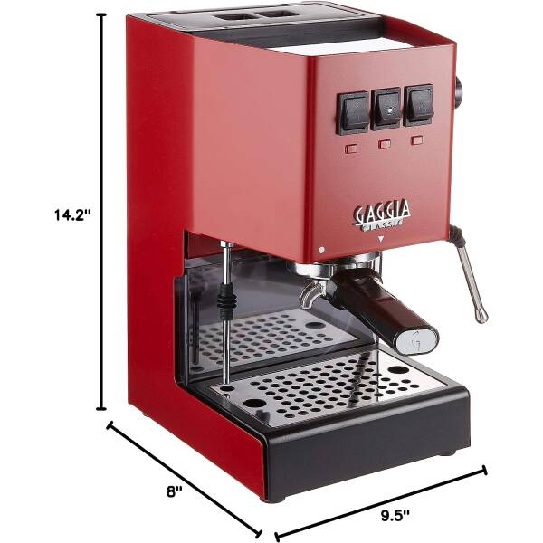 Gaggia RI9380/47 Classic Pro Espresso Machine,1.3liters, Cherry Red