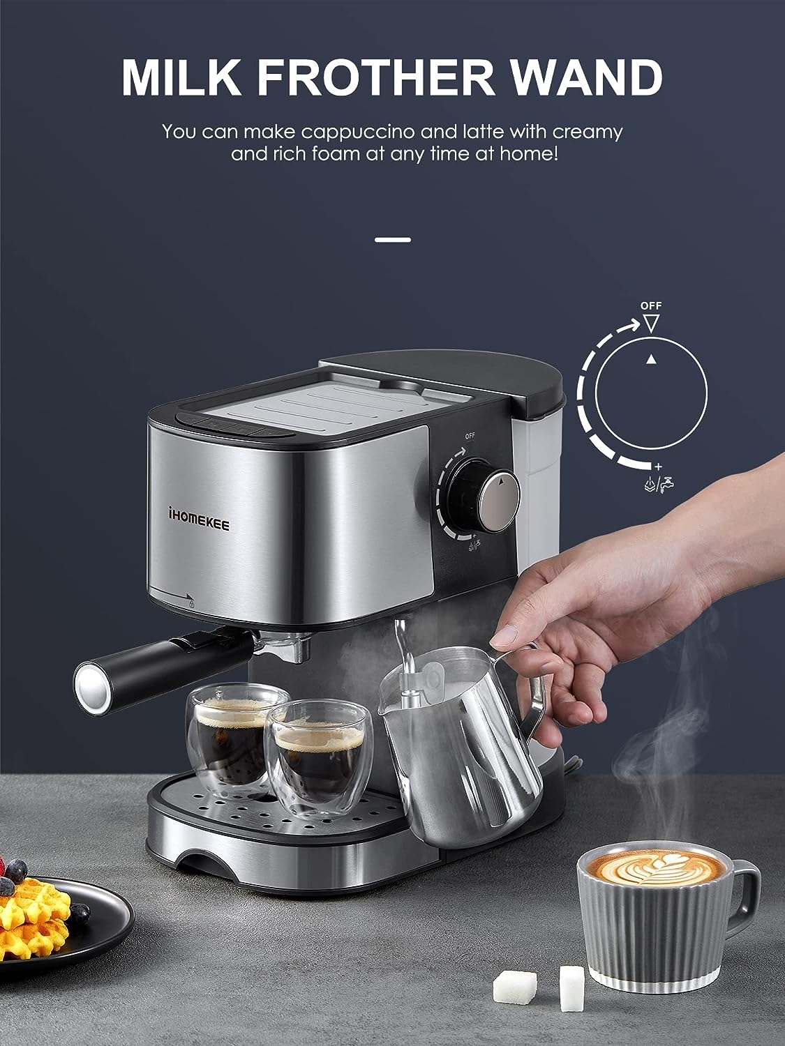 Coffee Gator Semi-Automatic Espresso Machine with Frother & Reviews