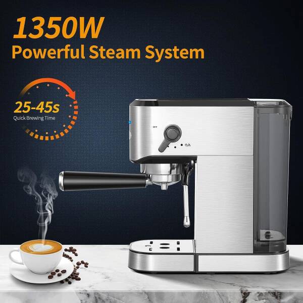 ILAVIE Espresso Machines with Steamer, 20 Bar Pump Espresso and Cappuccino latte Maker, Espresso Machine Easy to Use for Home