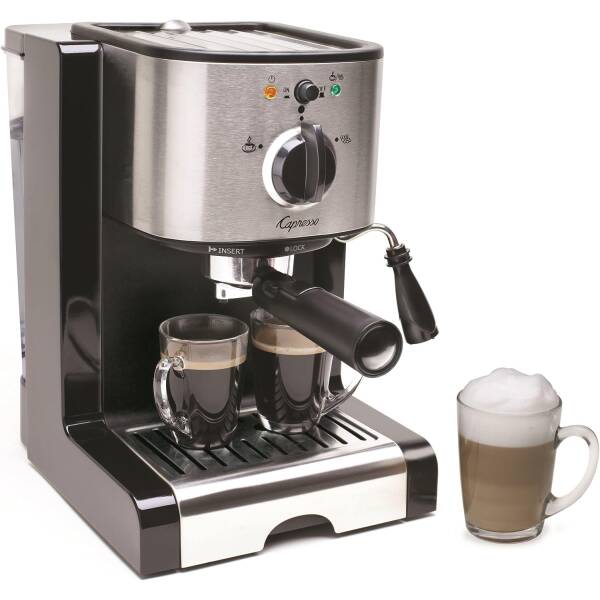 Capresso 116.04 Pump Espresso and Cappuccino Machine EC100, Black and Stainless, 46 oz