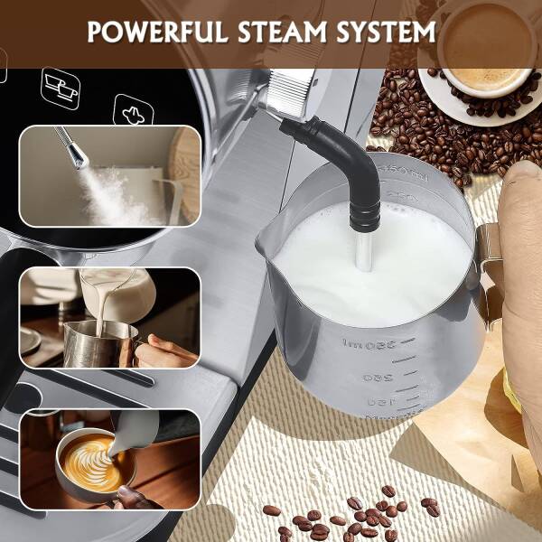skyehomo Espresso Machine, 20 Bar Espresso Coffee Maker with Milk Frother Steamer, Espresso and Cappuccino latte Maker, Espresso