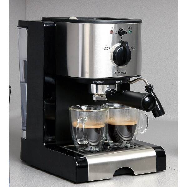 Capresso 116.04 Pump Espresso and Cappuccino Machine EC100, Black and Stainless, 46 oz