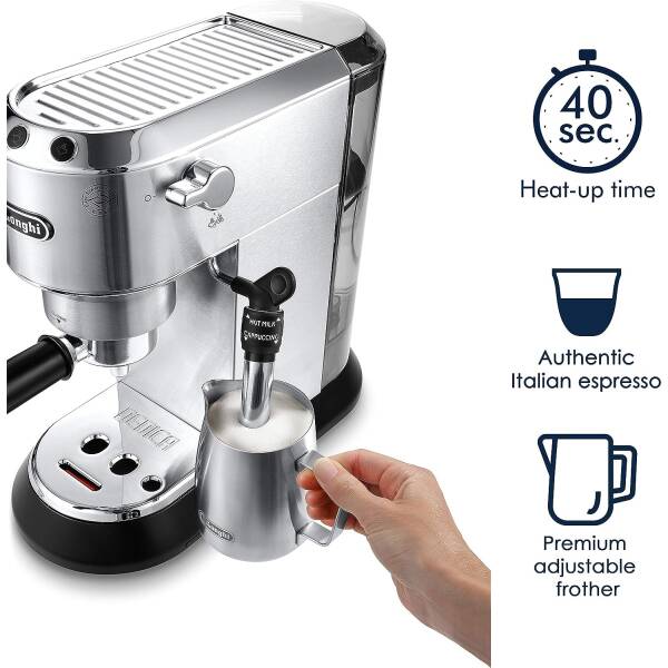 De’Longhi EC685M Dedica Deluxe Automatic Espresso Machine,35 oz, 1, Metallic