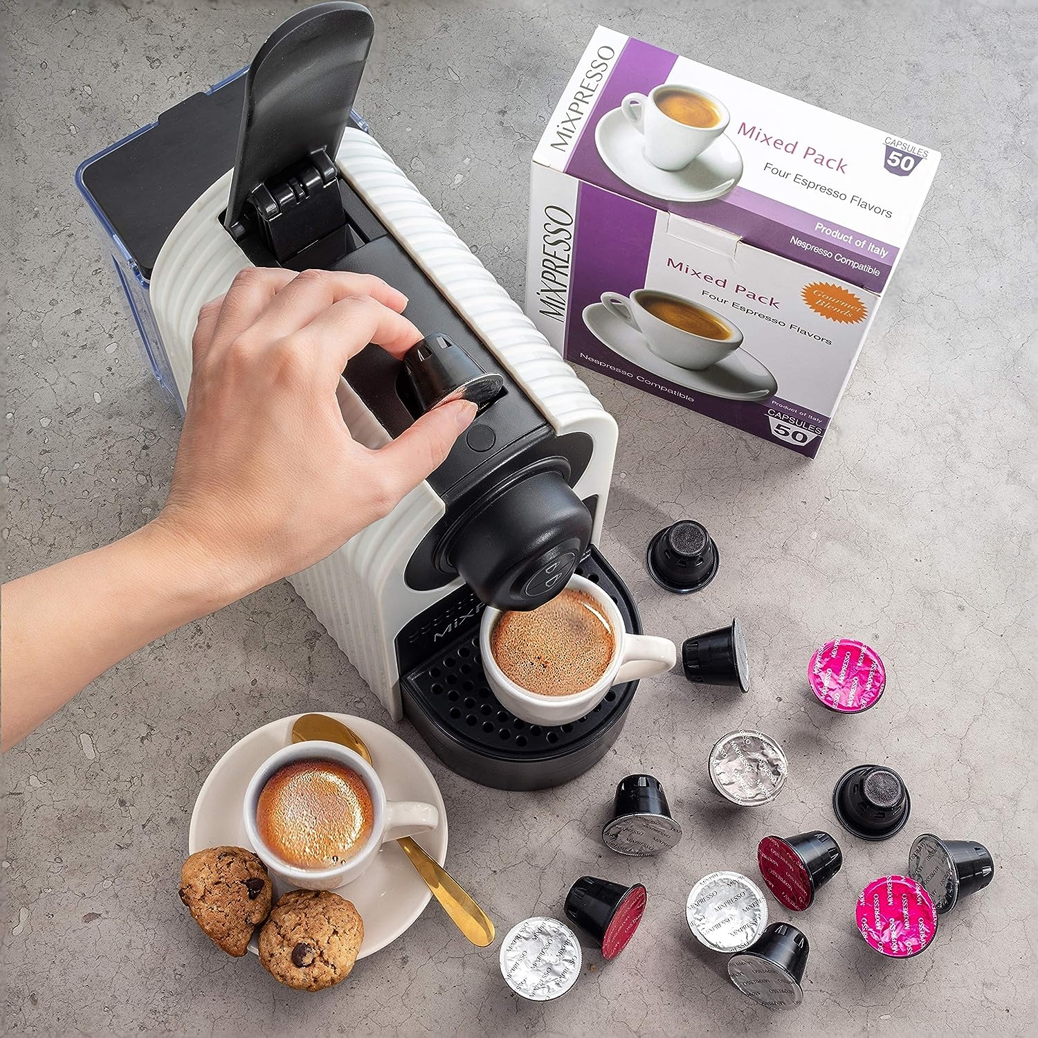  Nespresso BEC430TTN Pixie Espresso Machine, 24 ounces by  Breville, Titan : Everything Else